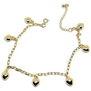 Heart Charms Anklet 18kts of Gold Plated